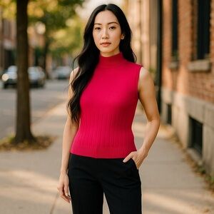 ST. JOHN SPORT Women’s Size 2 Magenta High-neck Sleeveless Top